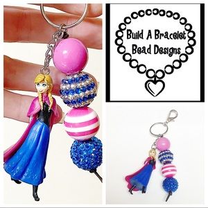 Disney Princess Anna Keyring Purse Backpack Clip Bling